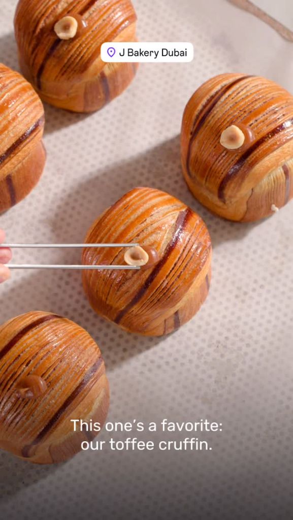 Toffee Cruffin collection - our signature pastries at J Bakery Dubai